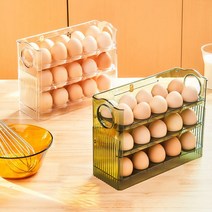 자동 폴딩 계란트레이 냉장고 수납, 폴딩 30구 트레이 그린