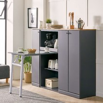 방친구 아코르 잡이식 식탁 렌지대 셋트, 04_아코르식탁렌지대+수납장+틈새장(중)셋트e 그레이