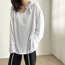 에이치스 데일리 꾸안꾸템 찰랑 박시핏 루즈 후드티셔츠