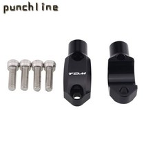 MT-15 XJR1300 TDM 900 BWS125 SMX155 마스터 실린더 고정 미러 마운트 22mm 핸들 바 포지티브 및 네거티브 스레드, Black logo TDM