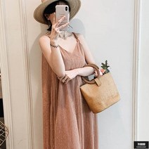 가바바 여성 빅사이즈 원피스 바캉스룩으로 딱인 꼬임 어깨끈 롱원피스 5XL 까지 G62574