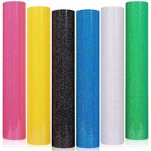 GIRAFVINYL 로즈 골드 열 전달 비닐 HTV 아이언 온 글리터 시트 크리컷용 -- 24.9 x 30.5cm(9.8 12인치) 프레스 팩 티셔츠 가방 및 기타 원단용 445