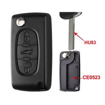 자동차자키 SUPERKEY 플립 원격 자동차 키 Citroen C2 C3 C4 C5 C6 Xsara Berlingo 푸조 207 307 308 407 607 807 HU83 VA2, [02] For Peugeot, [06] 3 Btns010523HU83
