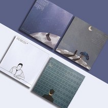 [떡메모지] 감성 윤동주 시인 디자인 일러스트 문구 메모지 4종 예쁜 문구 굿즈, 서시 화이트