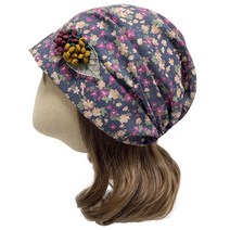 엄마짱 MDS_8494_꽃잔디 열매 밴딩두건/ 가벼운 얇은비니 셔링모자 중년여성 봄여름두건 엄마선물모자 생활복 헤어두건 나들이모자