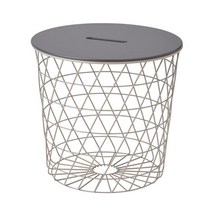 이케아 KVISTBRO 수납바구니 겸 사이드테이블 (그레이), 색상:그레이