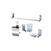 욕실용 화장실 악세사리 4종 세트 휴지걸이 수건걸이 컵대 비누대 주얼리 바뉴 크롬, No.1 수건걸이
