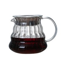 커피 드리퍼 브루트 내열성 유리 유리 커피 메이커 위에 커피 서버를 뚜껑을 닫습니다., 300ml, 1개