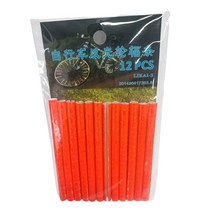 LED경광등 경광봉 신호봉 주차스토퍼 12pcs 자전거 반사 스티커 휠 스포크 튜브 스트립 안전 경고등 반사경 야외 자전거 조명 액세서리 69, 주황색
