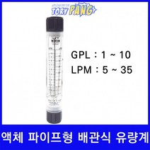 액체 파이프형 배관식 유량계 1-10GPM 5-35LPM
