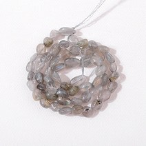 [5480-15]원석 못난이옥 약6x8mm 천연석 래브라도 반줄(약19cm)