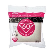 하리오 여과지 커피필터 화이트 100매 (VCF-03-100W)