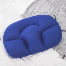 목 통증을 위한 수면 베개 라운드 경추 지원 메모리 폼 계란 침목 마사지 쿠션, [04] Blue