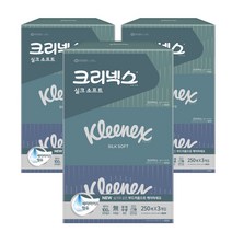 크리넥스 실크소프트 250매x 3개입 x 6팩 x18개 각티슈/미용티슈, 단품