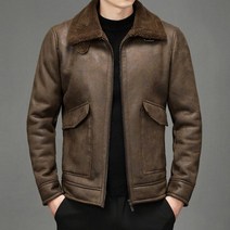 남자 가죽자켓 봄 캐쥬얼 재킷 모조 모피 오토바이 자켓 플러스 벨벳 두꺼운 남성용 양면 복합 사슴 가죽 남자용