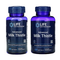 라이프 익스텐션 실리마린 480mg 실리빈 180mg 밀크 시슬 Milk Thistle 소프트젤 슈퍼푸드, 1통, 60정