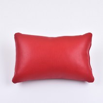 룽고가죽 천연소가죽쿠션 쇼파 의자 자동차 등받이 다용도베개L / 카페 바버샵 미용실 병원 펜션 단체주문제작가능, 레드