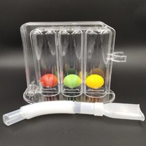 폐활량운동기구 호흡운동 흉곽 측정기 보조기 기능 호흡 운동 3 공 트레이너 활력 개선 재활 장비, 1.White