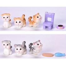 미스토토 테라리움 재료 통통한 아기 고양이 미니어처 동물 피규어, P1083_3.앞발든 옐로우 고양이 1P