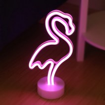 네온무드등 led 네온사인 캠핑 무드등 인테리어 감성 조명 제작, 네온-플라밍고
