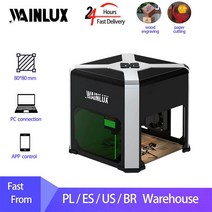CNC조각기 기계 라우터 Wainlux k6 미니 레이저 블루투스 휴대용 조각 3000mW, 없음, 없음, 4.UK plug
