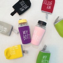 보틀 물병 등산 파우치 텀블러 주머니 물통 케이스 초등학생 보온 보냉 커버 가방, 마이보틀물병파우치노랑