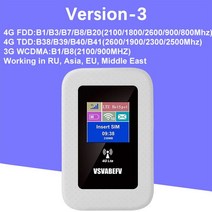 차량용와이파이 Vsvabefb-잠금 해제 4G 와이파이 라우터 300Mbps 미니 LTE 휴대용 포켓 Sim 카드 슬롯 모바일 핫스팟 자동차 모뎀 야외, [03] White-Version 3