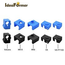 3D 프린터 부품 V6 PT100 용 실리콘 양말 절연 배기 볼케이노 MK8/MK9/MK10 열 블록 슬리브 커버 핫 엔드 프로텍터, [05] V6 Non-offical, [01] 파란