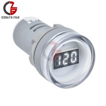 110V 220V AC 디지털 전압계 전류계 50500V 0100A 사각형 원형 자동차 볼트 테스터 테스트 게이지 앰프 감, 02 Round White