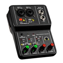 사운드 카드 오디오 믹서 sound board console desk system interface 2 channel for pc pro stage 오디오 장비 전문 비디오, 검은색