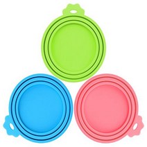 Comtim Pet Food Can Covers 3 Pack Silicone Can Lids Caps for Dog Cat Wet Food Universal Size Fit Mos, 1