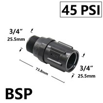 3/4 Iinch BSP 스레드 저유량 압력 조절 밸브 농업용 드립 관개 15/20/25/30/45PSI 감소, 05 45 PSI