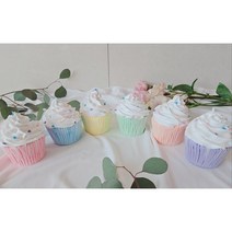 레이보우 생크림 클레이 머핀 컵케이크 모형 케잌모형 데코레이션 파티 스튜디오 촬영 소품, 오렌지