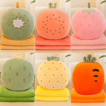 과일쿠션 무릎담요 세트 선인장 당근 딸기 수박 키위 파인애플