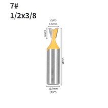 트리머 비트 세트 5PCS 12/12.7MM 샹크 도브테일 공동 라우터 14도 목공 밀링 커터 조각 페이스 밀, [07] 12.7x9.52