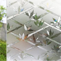 레인보우 정적 집착 스테인드 글라스 필름비닐 창 자외선 차단 열 제어 스티커개인 정보 보호 필름, 08 green_05 90x200cm