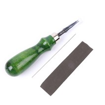 1 세트 가죽 가장자리 스키빙 경사 나무 핸들 크래프트 DIY 커팅 도구 키트, 0.8mm