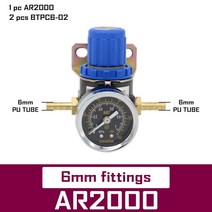 co2레귤레이터 분배기 레귤레이터 이탄 AR2000 1/4 ''Pneumatic 미니 공기압 릴리프 제어 압축기, 08 6mm fittings