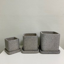 루아데코 사각 시멘트 테라 화분 받침세트, 소