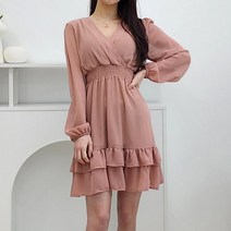 브리스살롱 러블리룩 프릴 캉캉 시폰 원피스 키작녀코디 bs2624