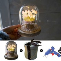 열 수축 튤립 분위기 야간 무드등 수제 diy 재료 가방 장식 생일 발렌타인 데이 스승의 날 선물, 대형 핑크 튤립 바구니 diy+총+