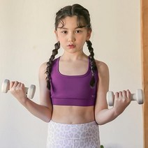 요가피기 YP60221 스포츠 브라탑 그레이프 키즈 요가복 필라테스복 반팔