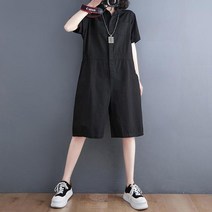셀럽당 점프슈트 5부 빅사이즈 여성복 여름 얇은 바지 여성 와이드 점프슈트