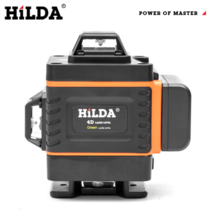Uandhome HILDA 16라인 레벨기 초고정도 16선 4D 레이저 레벨기 수평기 적외선 자동타선, 오렌지색, 배터리*1