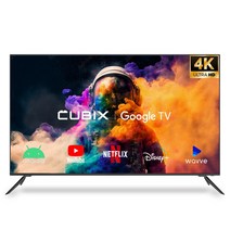큐빅스 4K UHD LED 스마트 TV 165cm(65인치) 구글 안드로이드 HDR 블루투스 WIFI 넷플릭스 유튜브 스탠드 벽걸이 기사방문설치, 스탠드형 방문설치