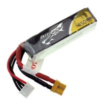 저무리 호환제품 Tattu-LiPo 배터리 팩 1S 2S 3S 4S 220 450 650 850 1300 1550 1800 mAh 45C 75C 95C XT30 XT60 플러그, 03 3S 450mah 75C