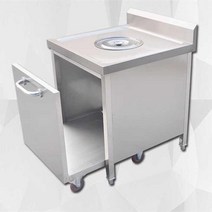 업소용 잔반처리대 스텐 퇴식구 짬수거대 짬처리, 70 x 70 x 80 (스텐통 포함)