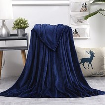 부럽고 따뜻 코럴 플리 겨울 담요 소파 시트 침보 230Gsm 8 사이즈 가볍고 얇은 기계식 워시, Navy, 200x230cm