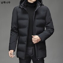 2021년 겨울 기모 도톰한 패딩 남성 비즈니스 캐주얼 코트 미디움 롱 중년 메이커 직판 브랜드