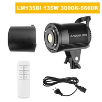 Andoer LM Bi W 스튜디오 LED 비디오 라이트 K Di able Bowens 라이브 스트리밍 레코딩 용 연속 조명, 01 135W 3000K-5600K, EU